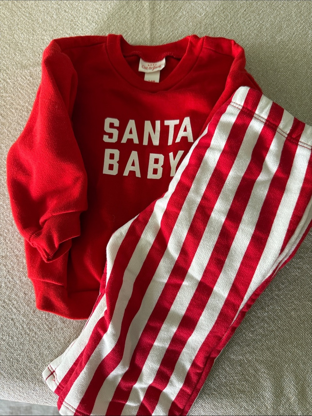 Cat & Jack Red 'Santa Baby' Holiday Pajama Set